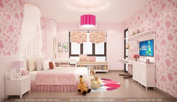 Thiết kế nội thất phòng ngủ cho bé gái