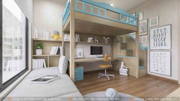 Thiết kế nội thất phòng ngủ giường tầng